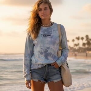 ☁️ Aeropostale Tie Dye Long Sleeve Tee Y2K S 💙